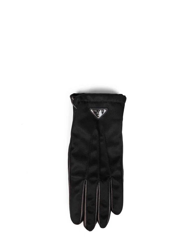 Prada Re-Nylon & Nappa Leather Gloves — Black Polyamide in Black Nappa leather from HEWI