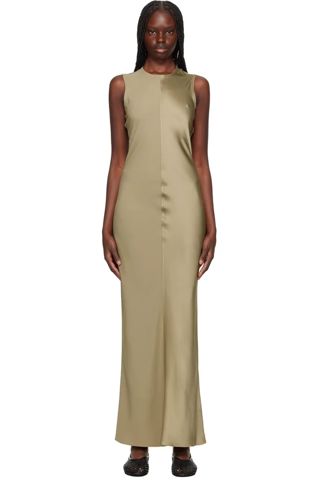 Taupe Straight Maxi Dress, image 1 of 1 from SSENSE