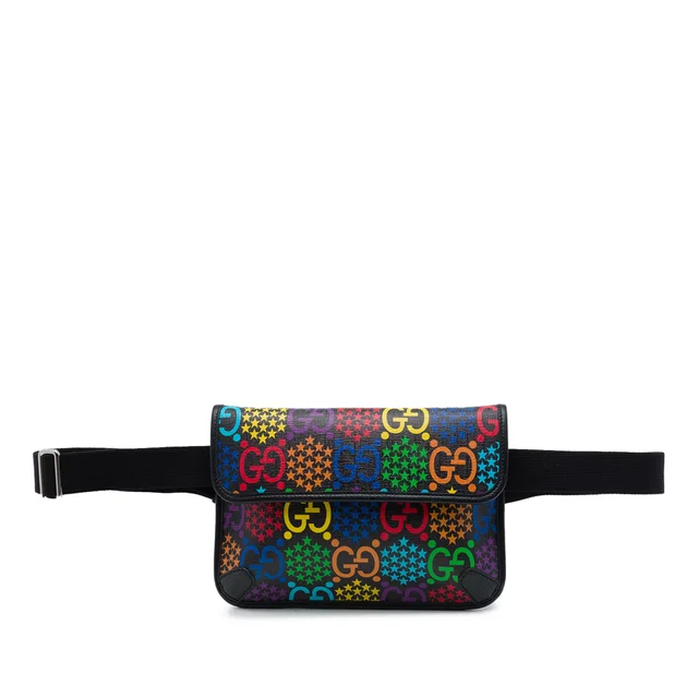 Black Gucci GG Supreme Psychedelic Belt Bag in Black Coated canvas from Designer Revival