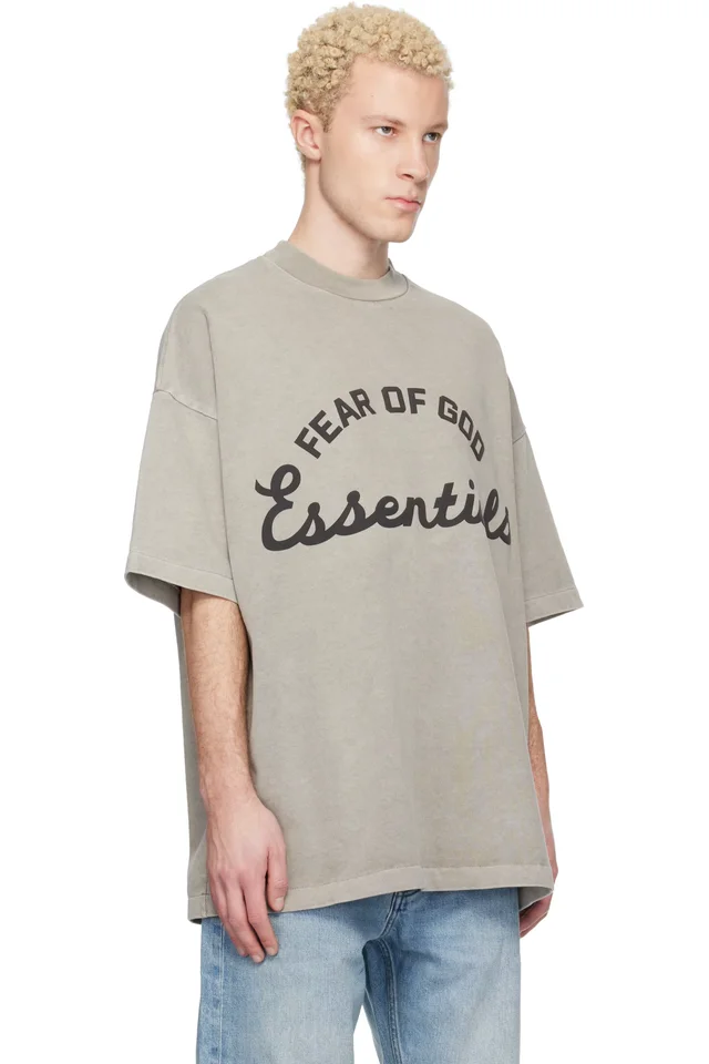 Fear of God ESSENTIALS Taupe Training 90s Short Sleeve T-shirt, photo 2 of 4 from SSENSE