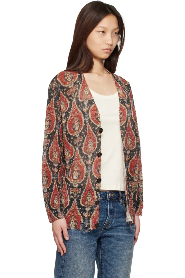 R13 Multicolor Printed Boyfriend Cardigan, photo 2 of 4 from SSENSE
