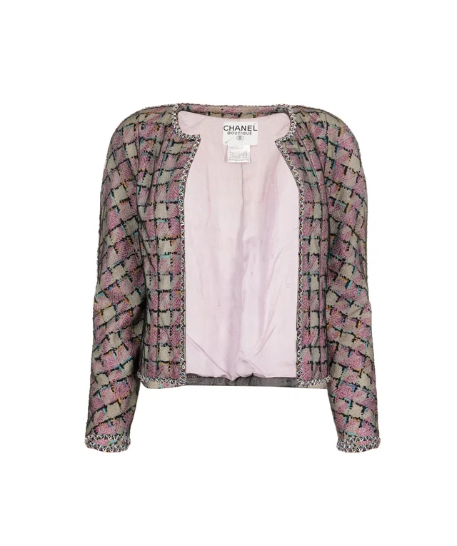 Chanel Jacket pink Embroidery 98C P09894W02394 FR38 in Pink Wool from Luxury Promise