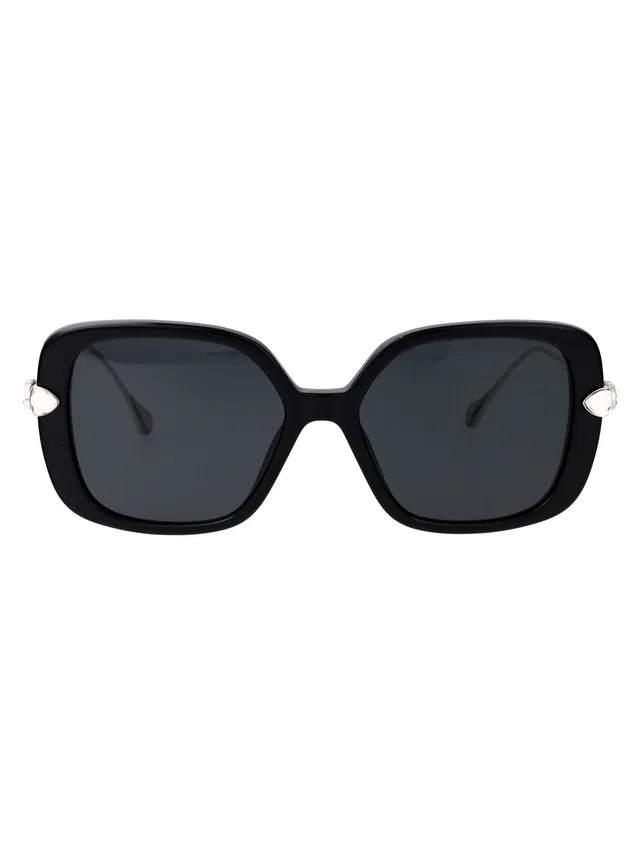 Swarovski 0sk6011 Crystal-Embellished Black Acetate Sunglasses in Black from HEWI