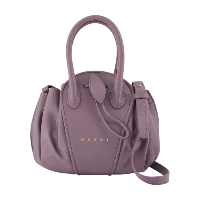 Marni Tulipea Shoulder Bag — Purple Calfskin in Purple Calfskin from HEWI