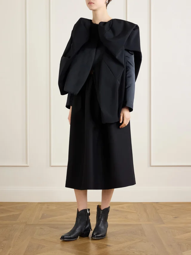 COMME des GARÇONS Wool and satin-trimmed crepe jacket in Black, photo 2 of 2 from NET-A-PORTER (Canada)