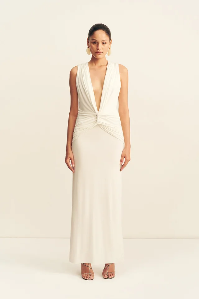 Shona Joy MIRO SLINKY JERSEY PLUNGED MAXI DRESS - IVORY from Shona Joy, photo 1 of 1