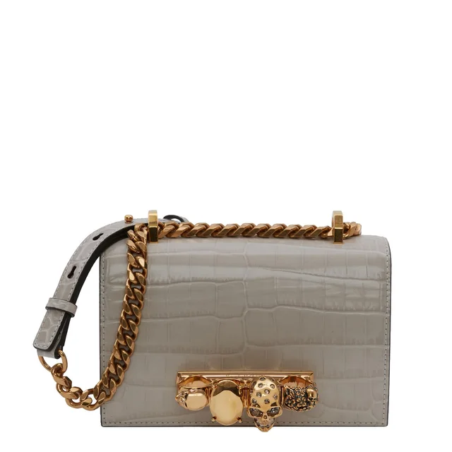 Alexander McQueen Mini Jewelled Satchel Croc, Faded Grey from Cultstatus, photo 1 of 1