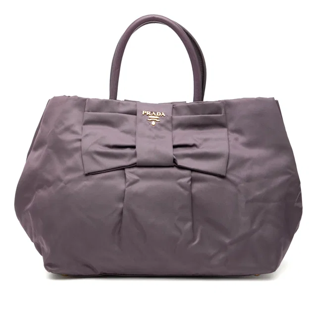 Purple Prada Tessuto Fiocco Tote in Purple Nylon from Designer Revival