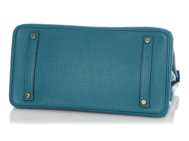 Hermès Bleu Izmir Clémence Birkin 35 in Blue Clemence leather from Ann's Fabulous Finds, photo 1 of 1