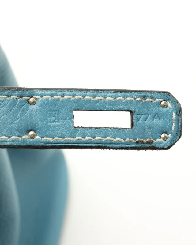 Hermès Birkin 30 Clemence Blue Jean Bag in Blue Clemence leather from A Retro Tale, photo 6 of 12