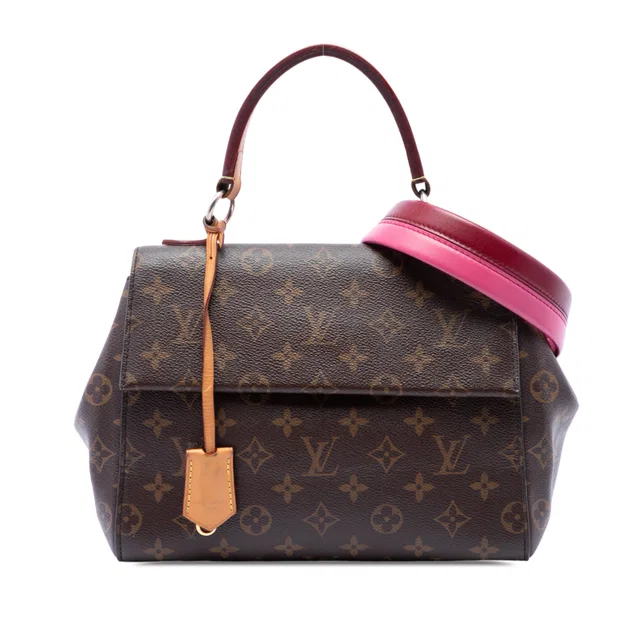 Brown Louis Vuitton Monogram Cluny BB Satchel in Brown Coated canvas from Designer Revival