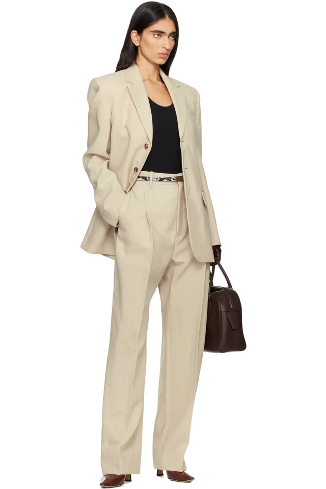 WARDROBE.NYC Beige Light Longline Blazer, photo 4 of 4 from SSENSE