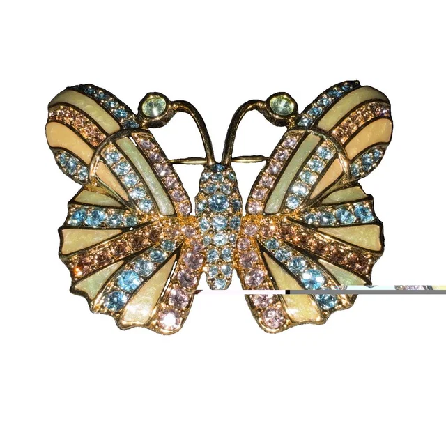Swarovski Retired Crystal Enamel Butterfly Brooch Pin Swan Signed Multi Color in red from Poshmark