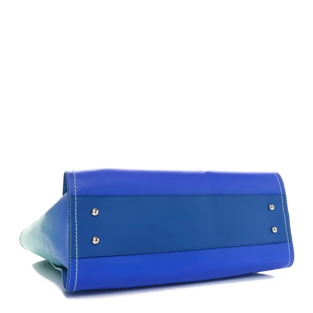 Chanel Shaded Calfskin Small Deauville Tote Light Green Turquoise Purple in Blue Calfskin from FASHIONPHILE, photo 5 of 11