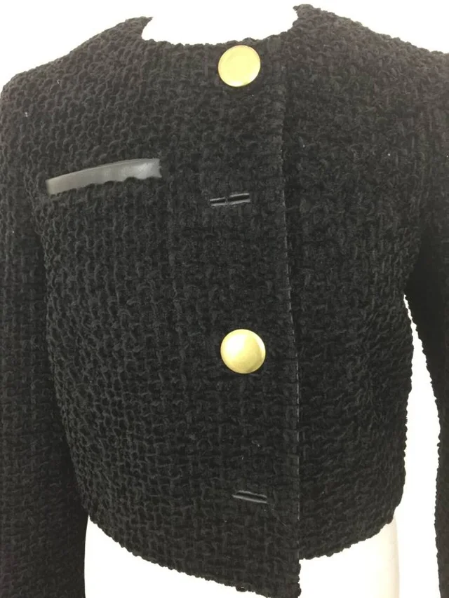 Balenciaga Short Fitted Wool Blend Jacket Black Size: 10 in Black Wool from Oxfam Online Shop, photo 4 of 8