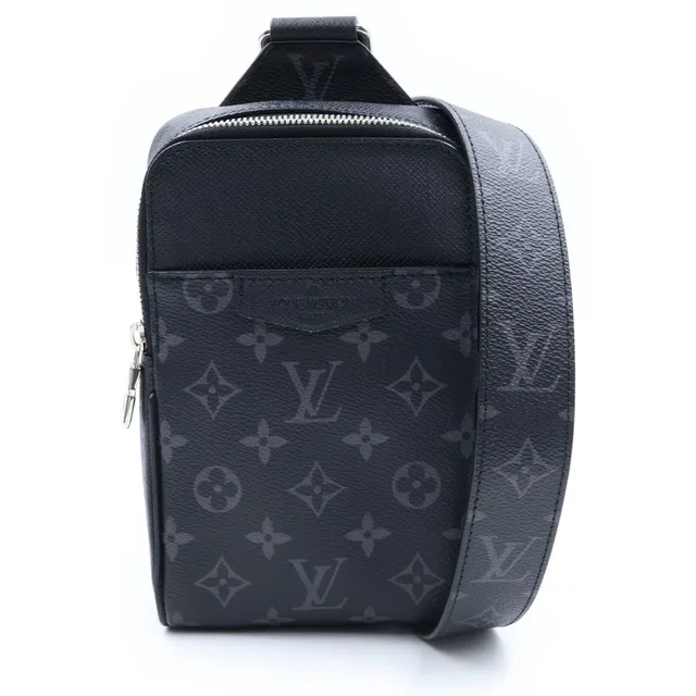 Louis Vuitton Monogram Eclipse Taiga Outdoor Sling Bag Black Leather Silver in Black Leather from The Reluxe
