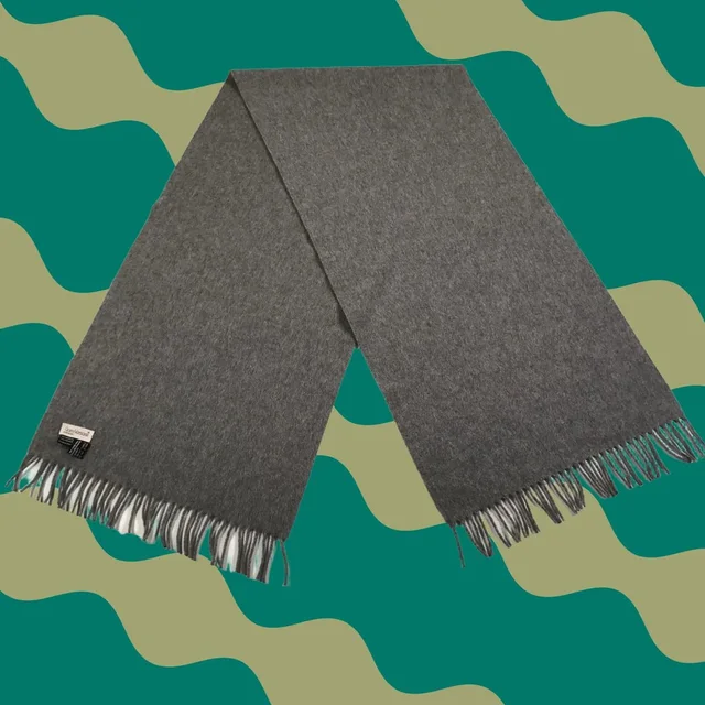 Versace Vintage Scarf Cashmere Gray Fringe Rectangular Made In Italy Womens in gray Cashmere from Grailed