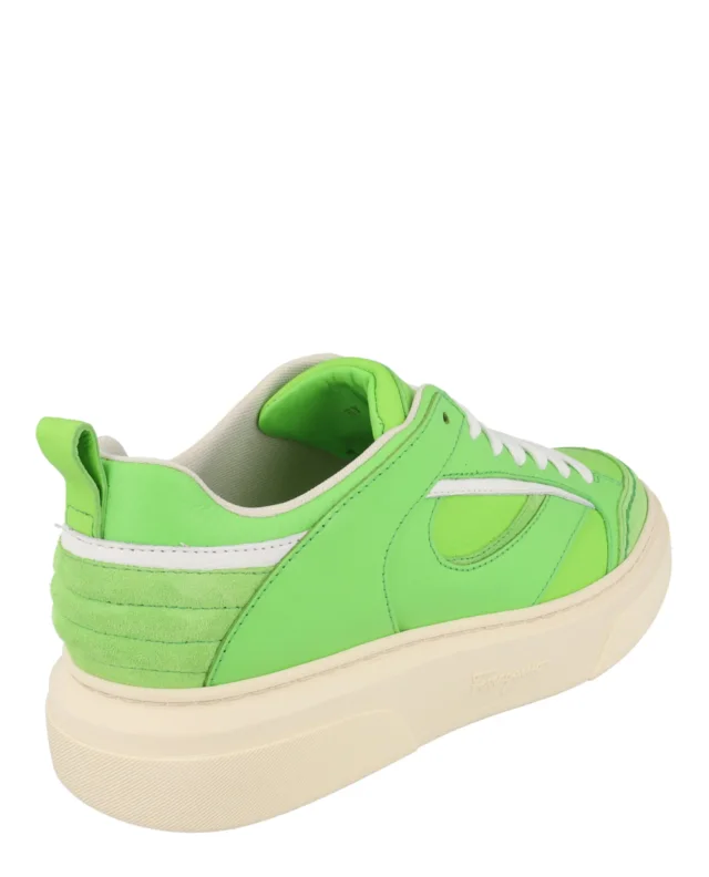 Salvatore Ferragamo Cassina Low-Top Sneakers in green, photo 3 of 6 from ShopSimon