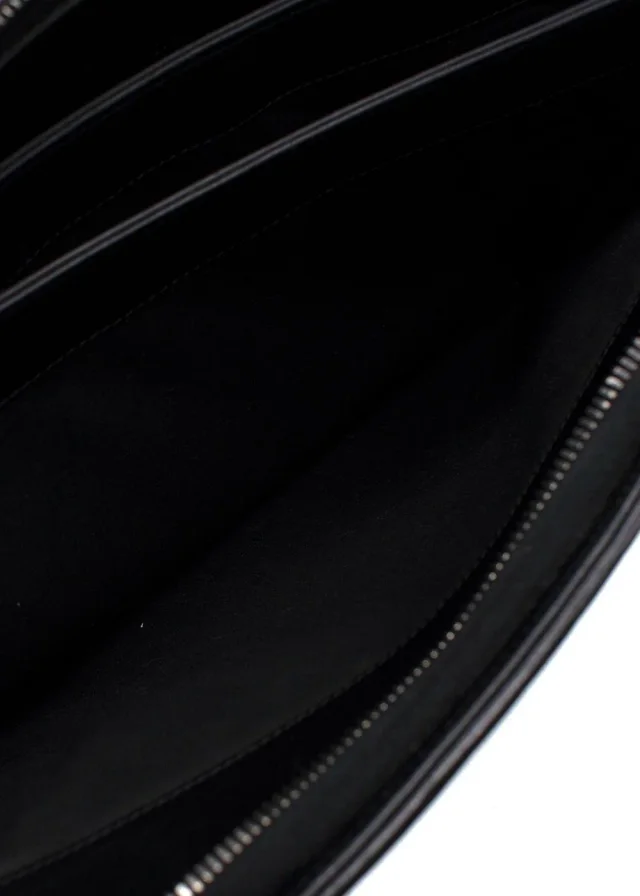 Bottega Veneta Black Large Pochette/document holder in Black Woven leather from HEWI, photo 8 of 10