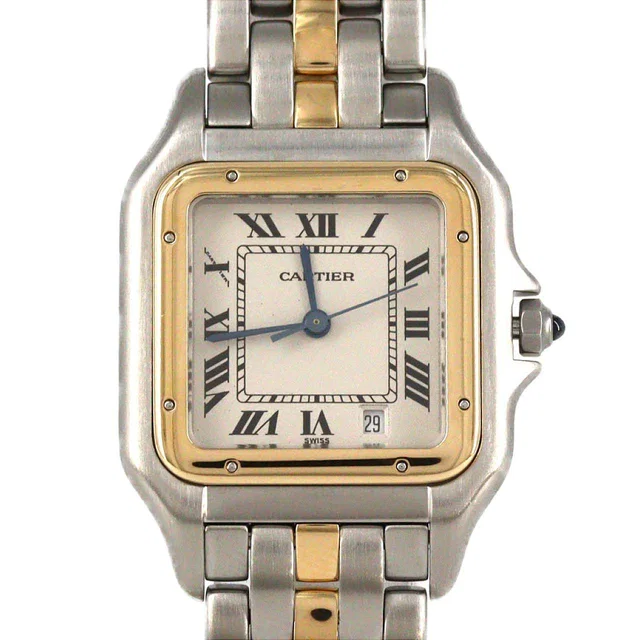 Cartier Panthere MM Stainless Steel Yellow Gold Ladies in Yellow from LuxUness