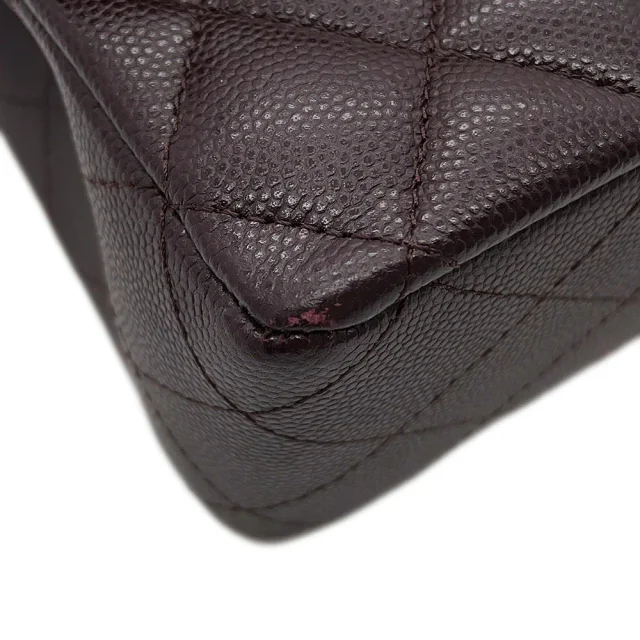 Chanel Matelasse W flap WChainShoulder Bag BrownA01112 Caviar Leather Size 25 in Caviar leather from GALLERY RARE, photo 6 of 7