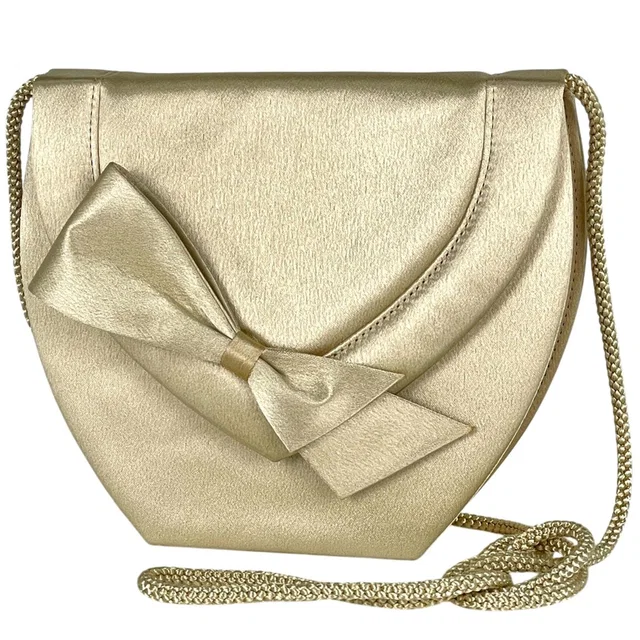 Saint Laurent Ribbon Shoulder Bag Satin Cream in White Satin from The Reluxe