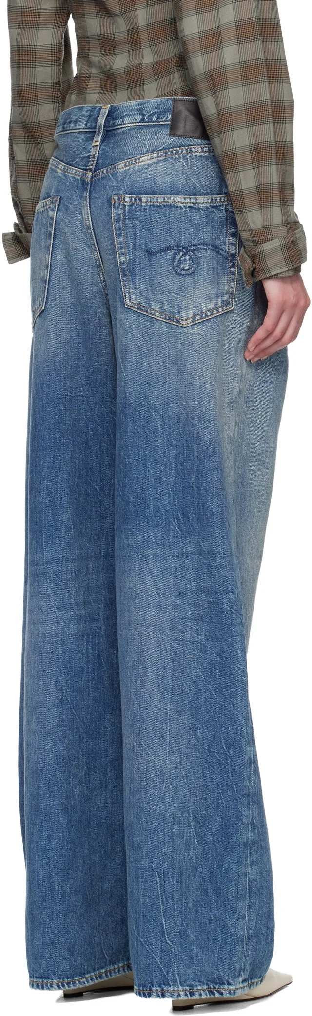 R13 Blue Wide Damon Jeans, photo 3 of 4 from SSENSE