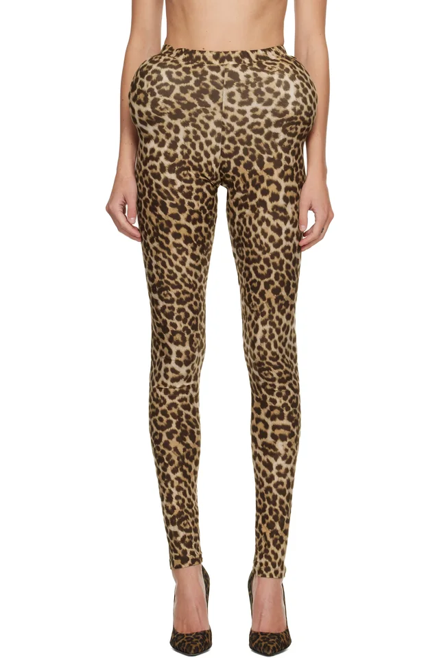 Beige Padded Jersey Leggings, image 1 of 1 from SSENSE