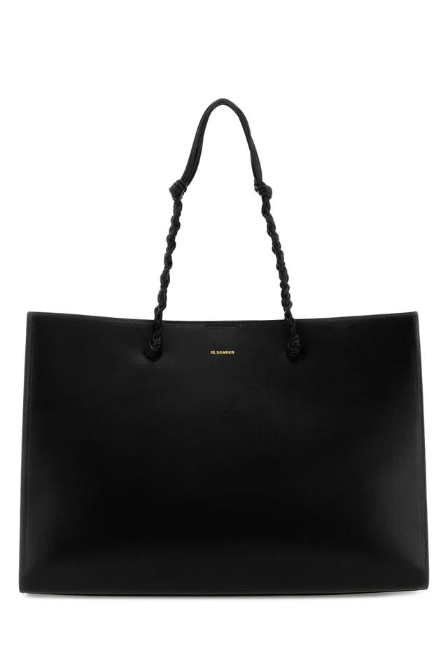 Jil Sander Textured Calf Leather Tote Bag — Black in Black Calfskin from HEWI
