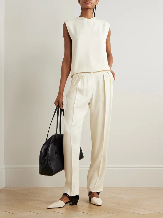 LOULOU DE SAISON Daika cropped twill tank in White, photo 2 of 2 from NET-A-PORTER (Canada)