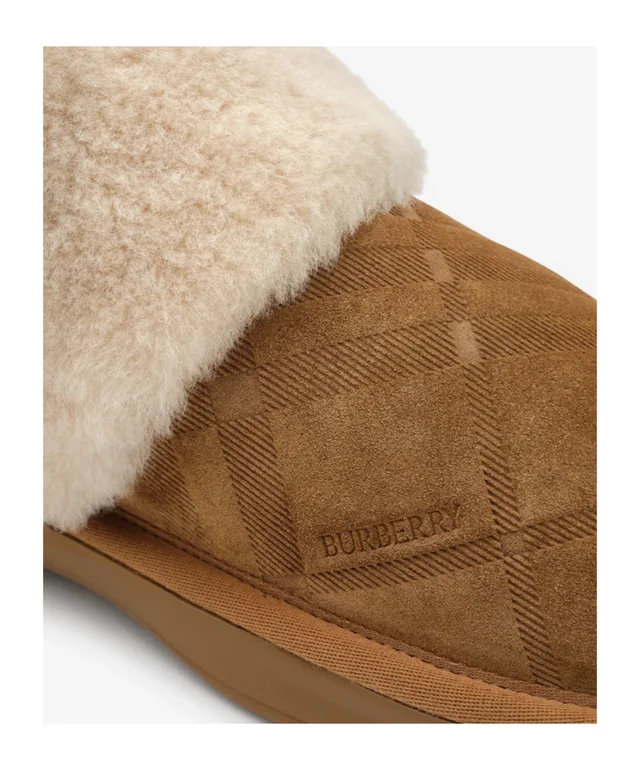 Burberry Check Shearling Flint Slippers, photo 6 of 6 from SENSER
