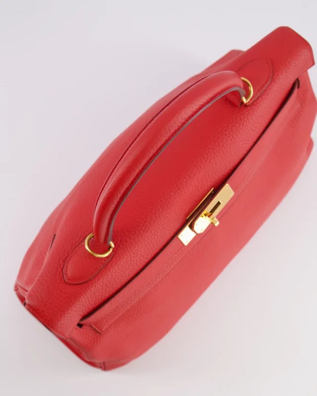 Hermès Kelly 35 Retourne Bag in Red Clemence leather from Sellier, photo 17 of 21