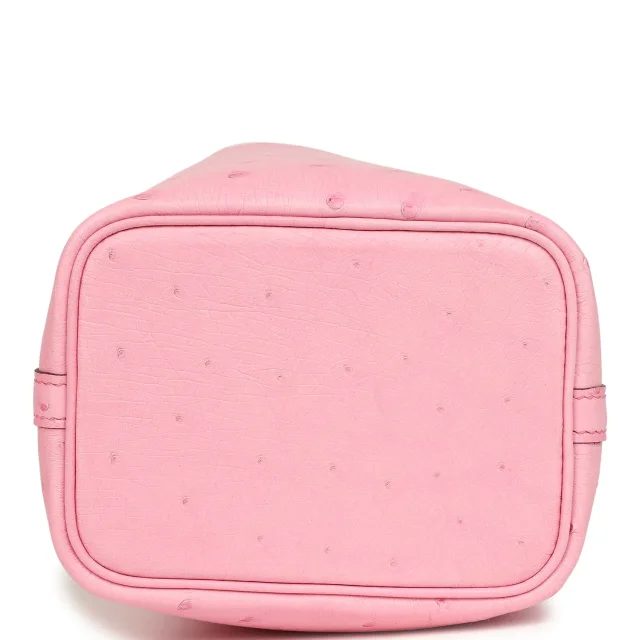Hermès Micro Picotin Lock 14 Bubblegum Ostrich Boreal Palladium Hardware in Pink Exotic from Madison Avenue Couture, photo 1 of 1