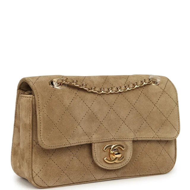 Chanel Mini "Souplissimo" Flap Bag Beige Suede Gold Hardware in Beige Suede from Madison Avenue Couture, photo 2 of 2