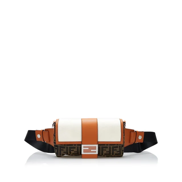 Brown Fendi Zucca Convertible Leather Belt Bag in Brown Leather from Designer Revival