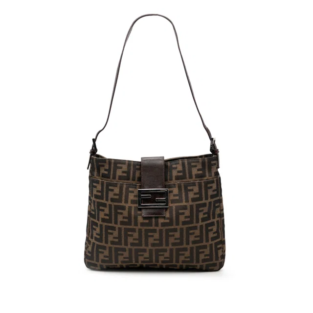 Brown Fendi Zucca Canvas Shoulder Bag in Brown Canvas from Designer Revival