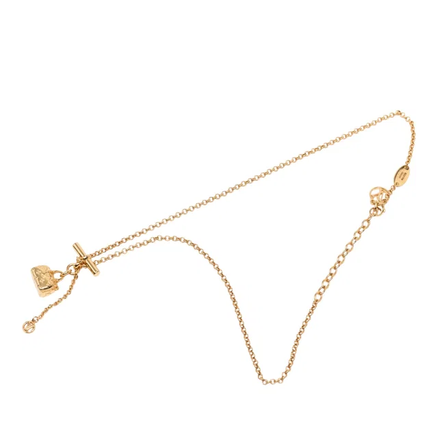 Gold Louis Vuitton Gold Plated Collier LV Speedy Necklace in Gold from Designer Revival