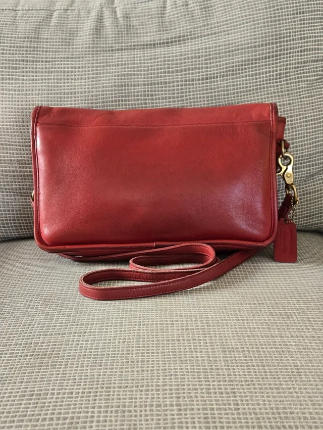 Coach Convertible Clutch 9635 Red Shoulder Bag Purse Crossbody Hangtag Pre 94 in red from Poshmark, photo 3 of 3
