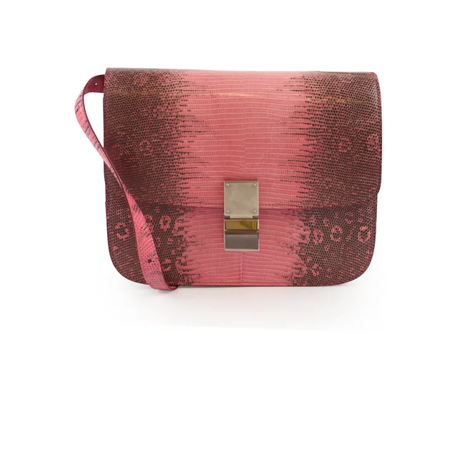 Celine Medium Box Bag Lizard Pink in Pink Lizard from The Purse Affair