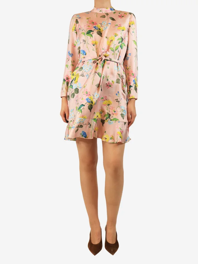 REDValentino Pink floral dress - size UK 12 in Pink Silk from Sign of the Times