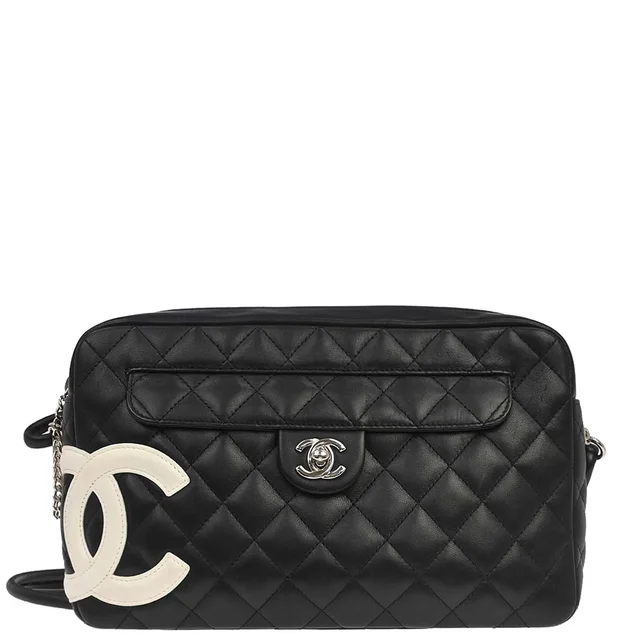 Chanel 2005-2006 Black Calfskin Cambon Ligne Shoulder Bag in Black Calfskin from AMORE Vintage Tokyo