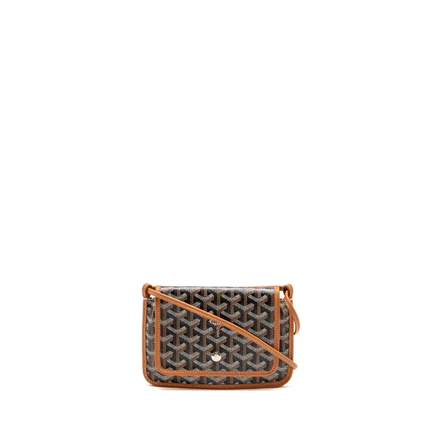 Goyard Plumet Pocket pochette goyardine canvas Tan SHW in Brown Canvas from EMIER