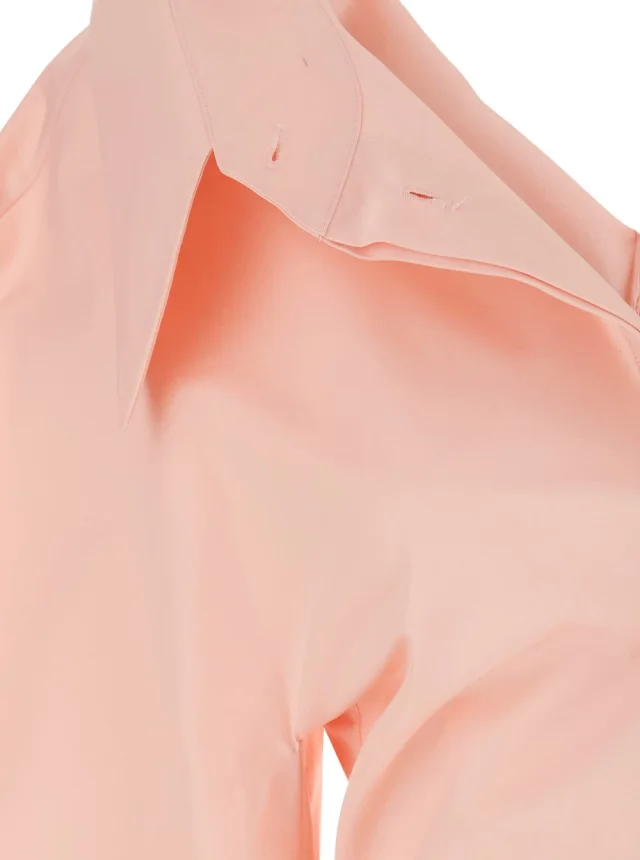 GIVENCHY Pink Fitted Shirt with Cut-Out Design on Front and Back in Cotton for Women in Pink, photo 5 of 10 from Gaudenzi Boutique