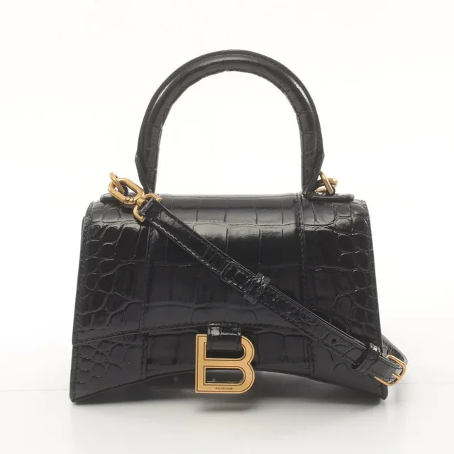 Balenciaga Hourglass Xs Handbag Leather Black in black Leather from Poshmark