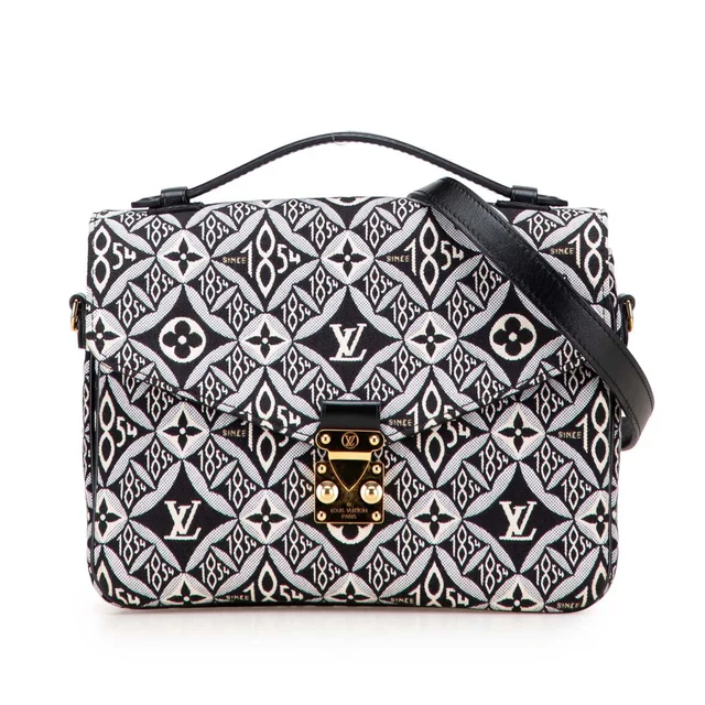 Black Louis Vuitton Monogram Jacquard Since 1854 Pochette Metis Satchel in Black Canvas from Designer Revival, photo 1 of 1