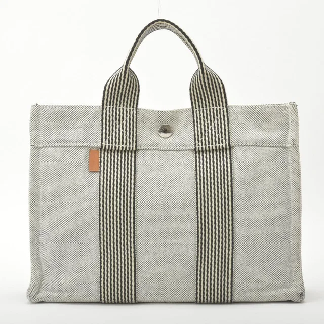 Hermès New Fourre Tout PM Handbag Canvas Gray Tote in Grey Canvas from The Reluxe