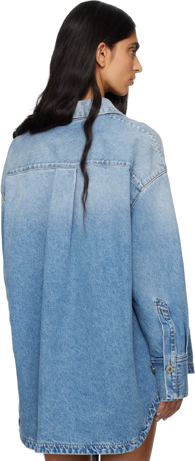The Attico Blue Diana Denim Shirt, photo 7 of 8 from SSENSE