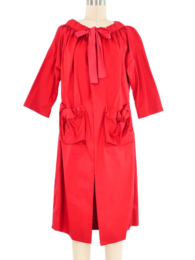 Marni Red Poplin Ruffle Jacket in Red from Arcade Vintage