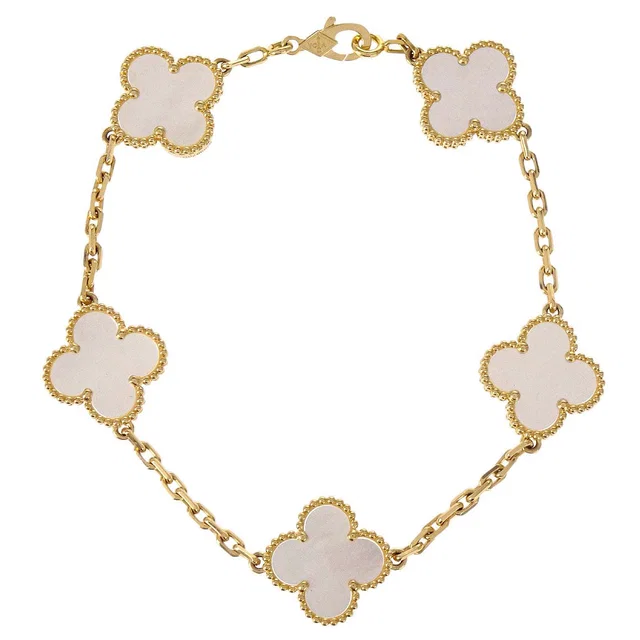 Van Cleef & Arpels Alhambra Bracelet Mother of Pearl Gold Au750 Jewelry in Gold from AMORE Vintage Tokyo