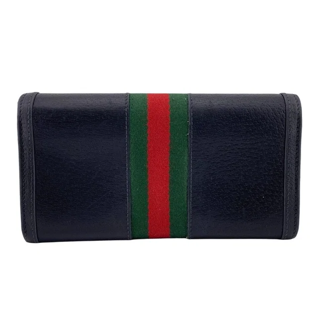 Gucci Ophidia Sherry Line GG Leather Wallet Black in Black Leather from The Reluxe